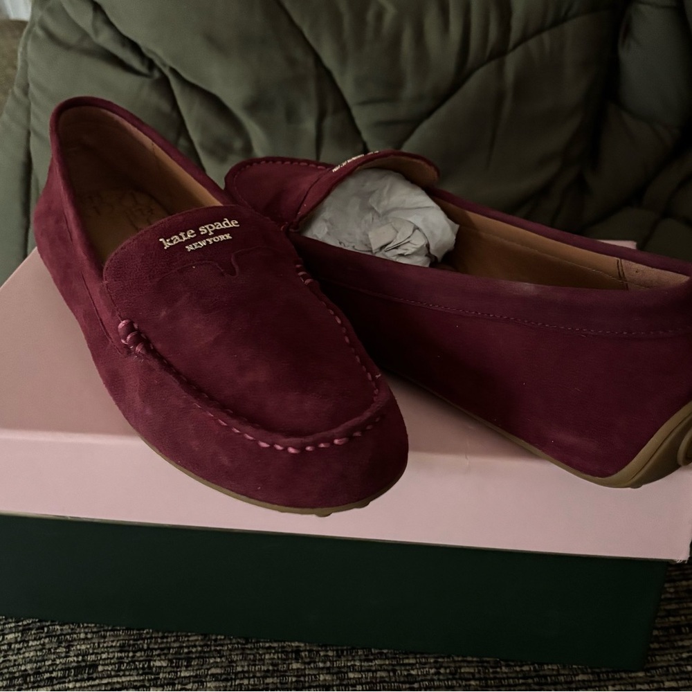 Kate Spade Red Loafers Slip-Ons - Picture 3 of 6